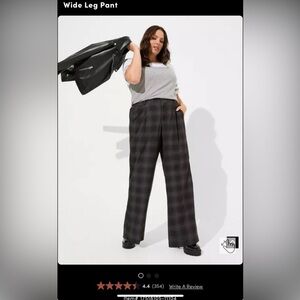 Shadow Plaid wide leg pants